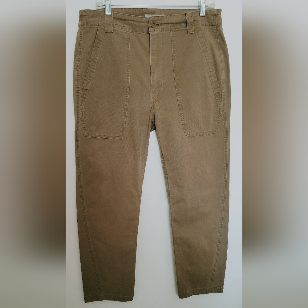 Vince Green / Brown High-Rise Utility Cropped Cargo Pants